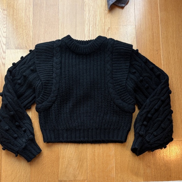 FARM Rio Sweaters - FARM Rio Black Textured Knit Sweater
